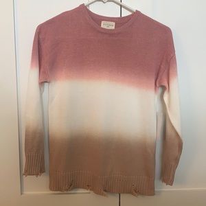 Hayden ombré distressed sweater